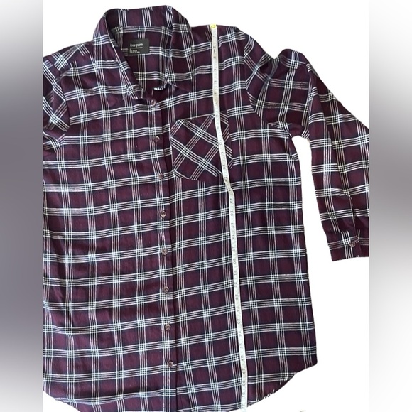 Free Press Nordstrom Long Sleeve Button Down Flannel Top Size Large - Picture 5 of 10